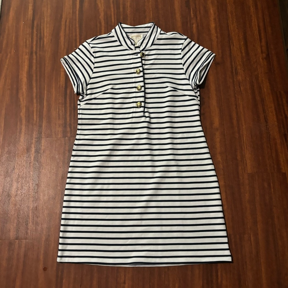 Sail To Sable Striped Button Down Polo Dress